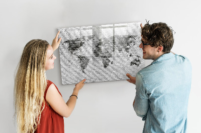 Magnetic writing board Brick wall world map