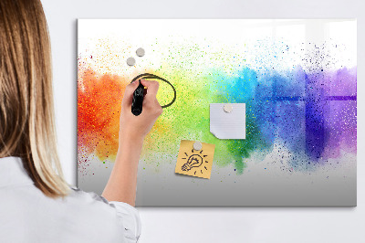 Magnetic board for writing Abstract rainbow