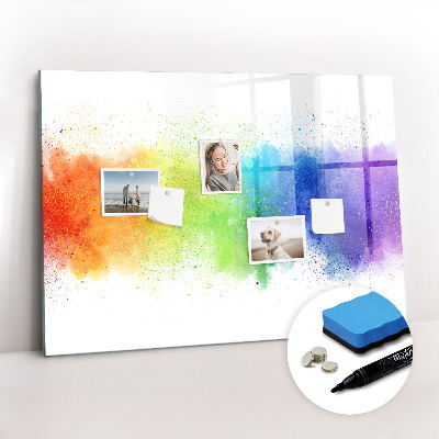 Magnetic board for writing Abstract rainbow