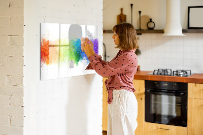 Magnetic writing board Abstract rainbow
