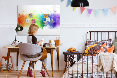 Magnetic board for writing Abstract rainbow