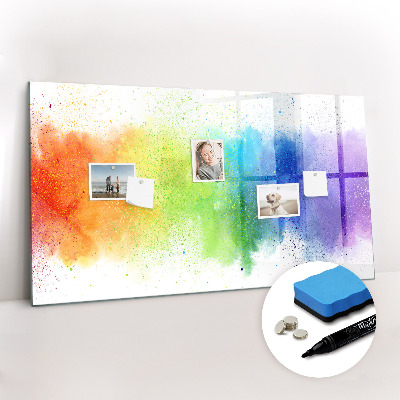 Magnetic board for writing Abstract rainbow