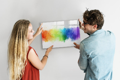 Magnetic board for writing Abstract rainbow