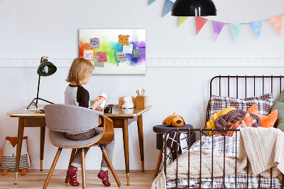 Magnetic board for writing Abstract rainbow