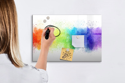Magnetic writing board Abstract rainbow