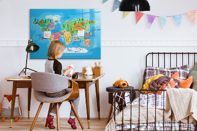 Magnetic writing board Cartoon map