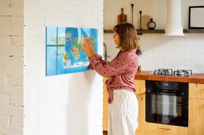 Magnetic writing board Cartoon map