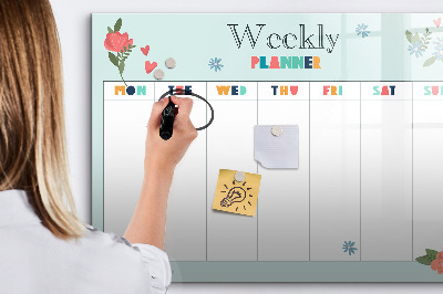 Magnetic board for drawing Planner weekly