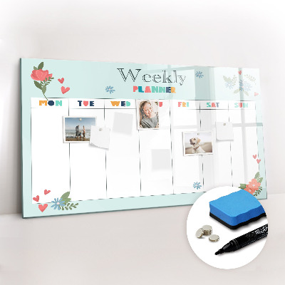 Magnetic board for drawing Planner weekly