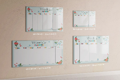 Magnetic board for drawing Planner weekly