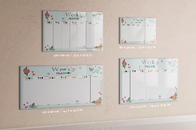 Magnetic board for drawing Weekly planner