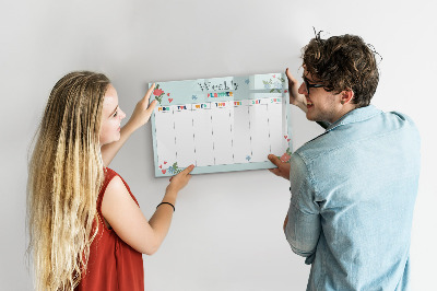 Magnetic board for drawing Planner weekly