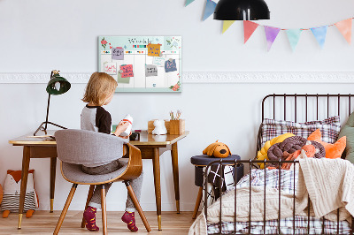 Magnetic board for drawing Planner weekly