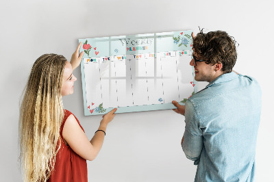 Magnetic board for drawing Planner weekly