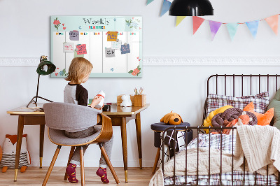 Magnetic board for drawing Planner weekly