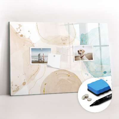 Magnetic board for writing Watercolor stains