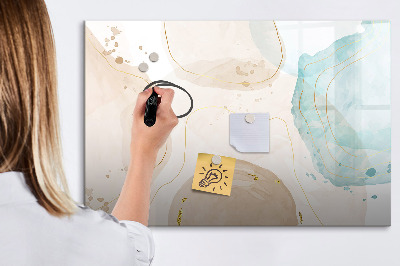 Magnetic board for writing Watercolor stains