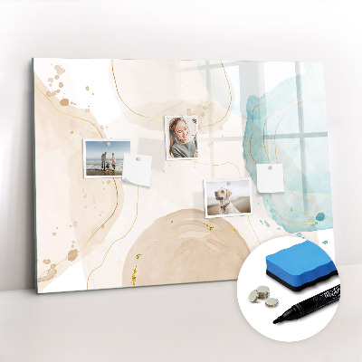 Magnetic board for writing Watercolor stains