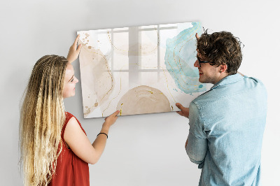 Magnetic board for writing Watercolor stains