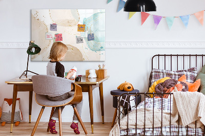 Magnetic board for writing Watercolor stains