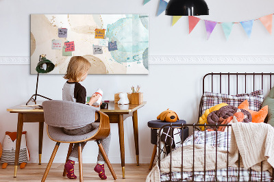 Magnetic board for writing Watercolor stains