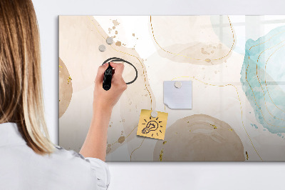 Magnetic board for writing Watercolor stains
