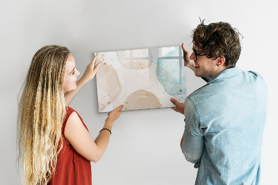 Magnetic erase board Watercolor stains