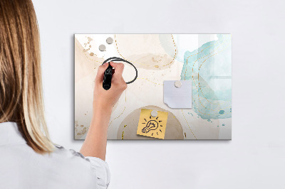 Magnetic erase board Watercolor stains