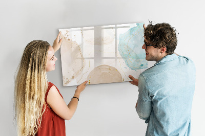 Magnetic board for writing Watercolor stains
