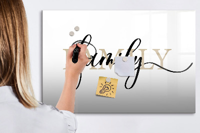 Magnetic writing board The inscription family