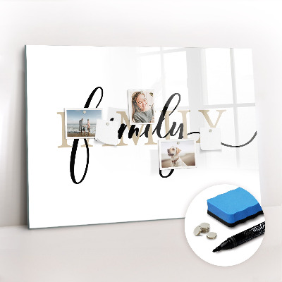 Magnetic writing board The inscription family