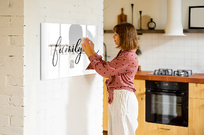 Magnetic board with marker Inscription family