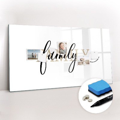 Magnetic board with marker Inscription family