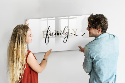 Magnetic board with marker Inscription family