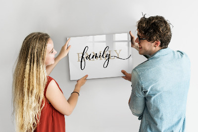 Magnetic board with marker Inscription family