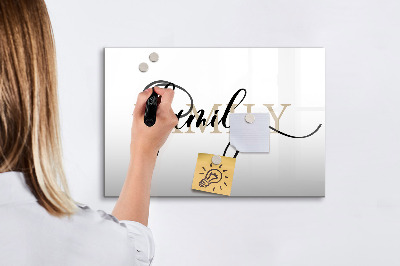 Magnetic writing board The inscription family