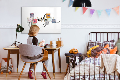 Magnetic board with marker Inscription family