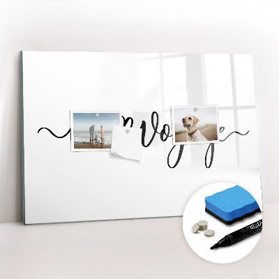 Magnetic board for drawing The inscription bon voyage