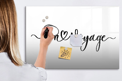 Magnetic board for drawing The inscription bon voyage