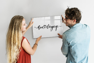 Magnetic board for drawing The inscription bon voyage