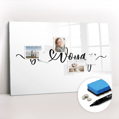 Magnetic board for drawing The inscription bon voyage