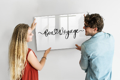 Magnetic board for drawing The inscription bon voyage