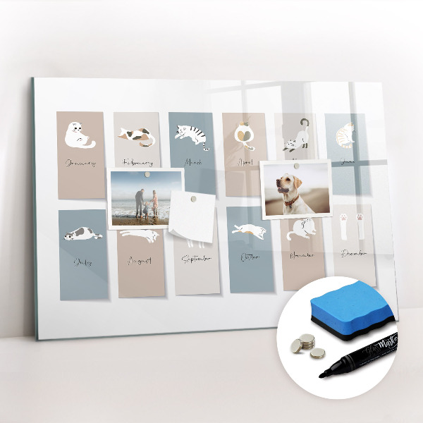 Magnetic erase board Cat Calendar