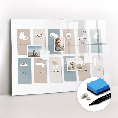 Magnetic erase board Cat Calendar