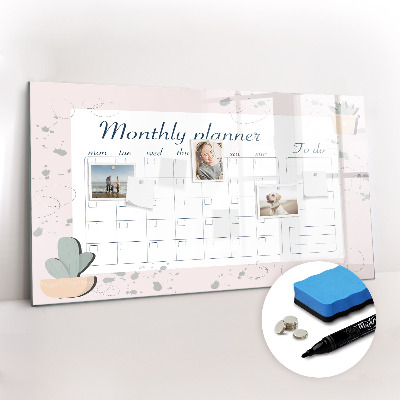 Magnetic writing board Monthly planner