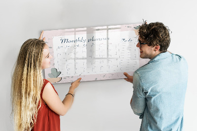 Magnetic writing board Monthly planner