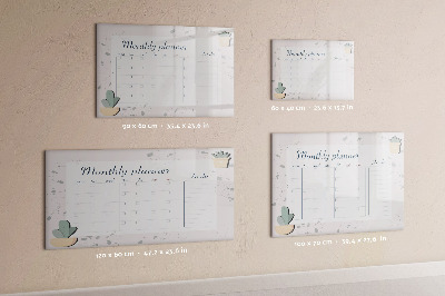 Magnetic writing board Monthly planner