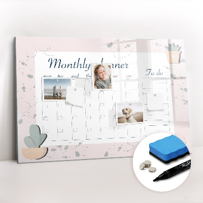 Magnetic writing board Monthly planner