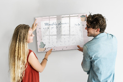 Magnetic board for writing Monthly planner