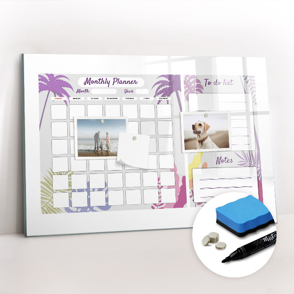 Magnetic erase board Monthly planner